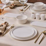 Karaca Stream Bone Bomo 12-persoons serviesset Elegante vierkante bordenset Elegant wit porseleinen servies