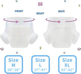 CutiePlusU luiers voor volwassenen, 10-pack wegwerpincontinentieslipjes met lussen voor dames en heren, maximaal absorptievermogen 's nachts - wit (middelgrote maat 71-96cm)