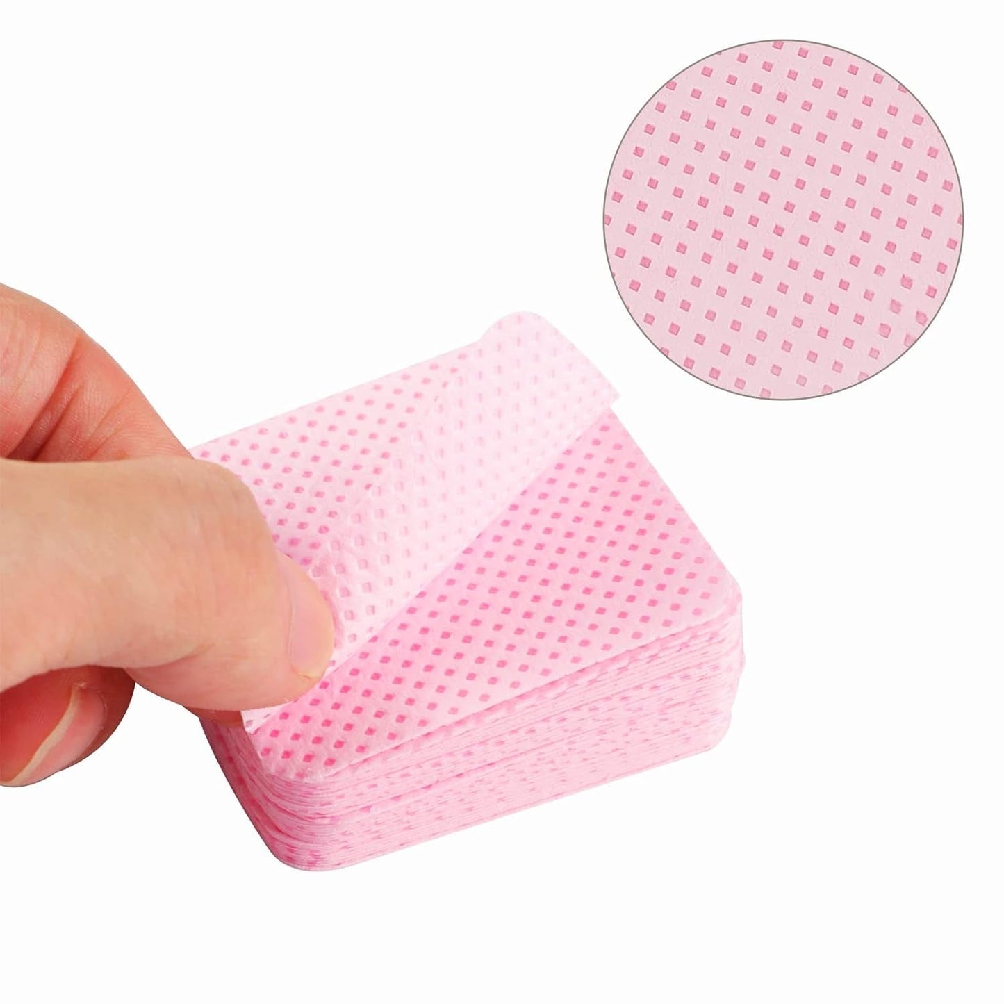 300 Stück Nagellackentferner Pads, Fusselfreie Nägel Wattepads Für Nägel Nagellackentferner Pluisvrije nageldoekjes Cleaner Gelnägel - Rosa