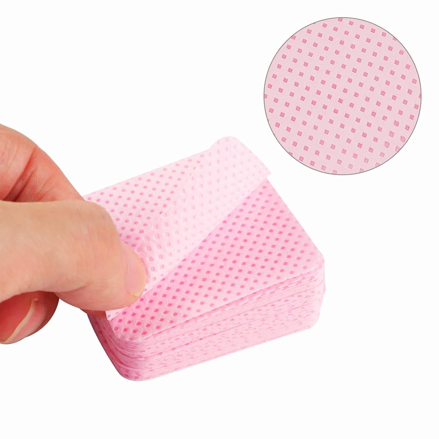 300 Stück Nagellackentferner Pads, Fusselfreie Nägel Wattepads Für Nägel Nagellackentferner Pluisvrije nageldoekjes Cleaner Gelnägel - Rosa
