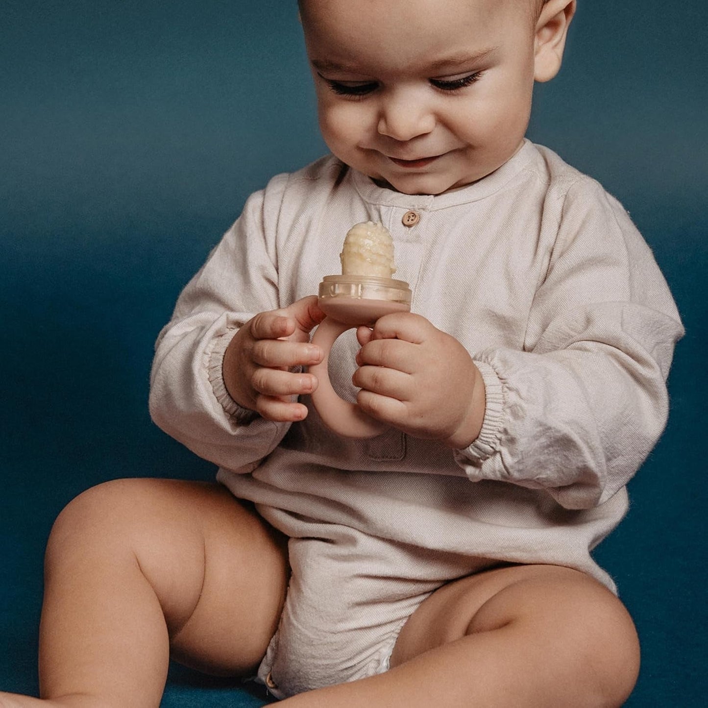 Suavinex Baby Kauwbeschermer Food Grade Siliconen met Deksel Gemakkelijk schoon te maken Vaatwasmachine- en vriezerbestendig Verzacht tandvlees 6 maanden Groen