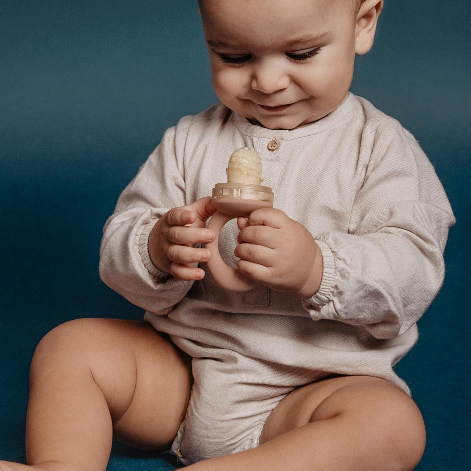 Suavinex Baby Kauwbeschermer Food Grade Siliconen met Deksel Gemakkelijk schoon te maken Vaatwasmachine- en vriezerbestendig Verzacht tandvlees 6 maanden Groen