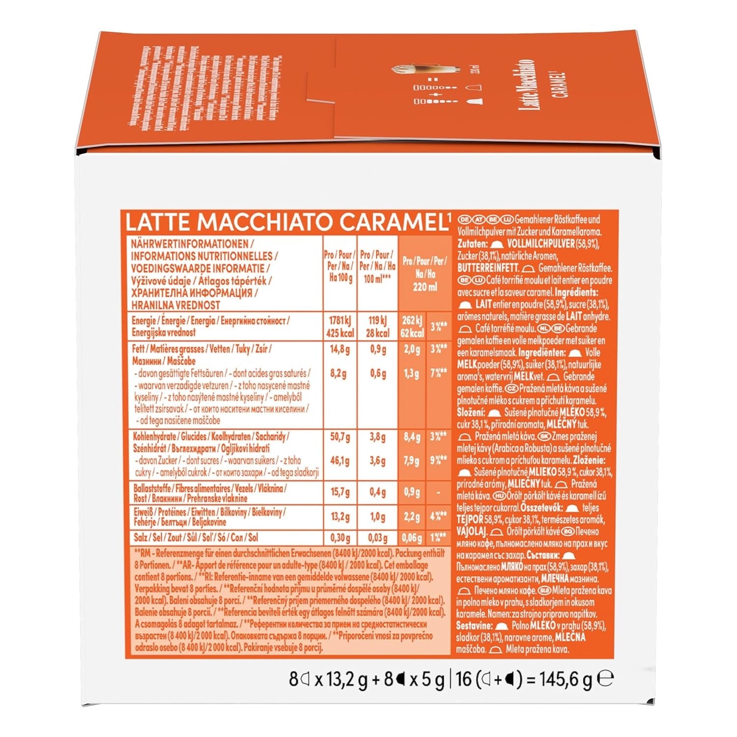 NESCAFÉ DOLCE GUSTO Latte Macchiato Caramel Kaffeekapseln 3er-pakket (3 x 16 Kapseln)