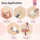 125 Nail Art Schwämme en 4 Krallen Nail Sponge Metallgreifer Für Ombre en Gradient Nageldesign, Nagelkunst-Schwamm Pinsel, Maniküre Zubehör Für Nägel, Nail Art Schwämme Für Babyboomer Effekte DIY