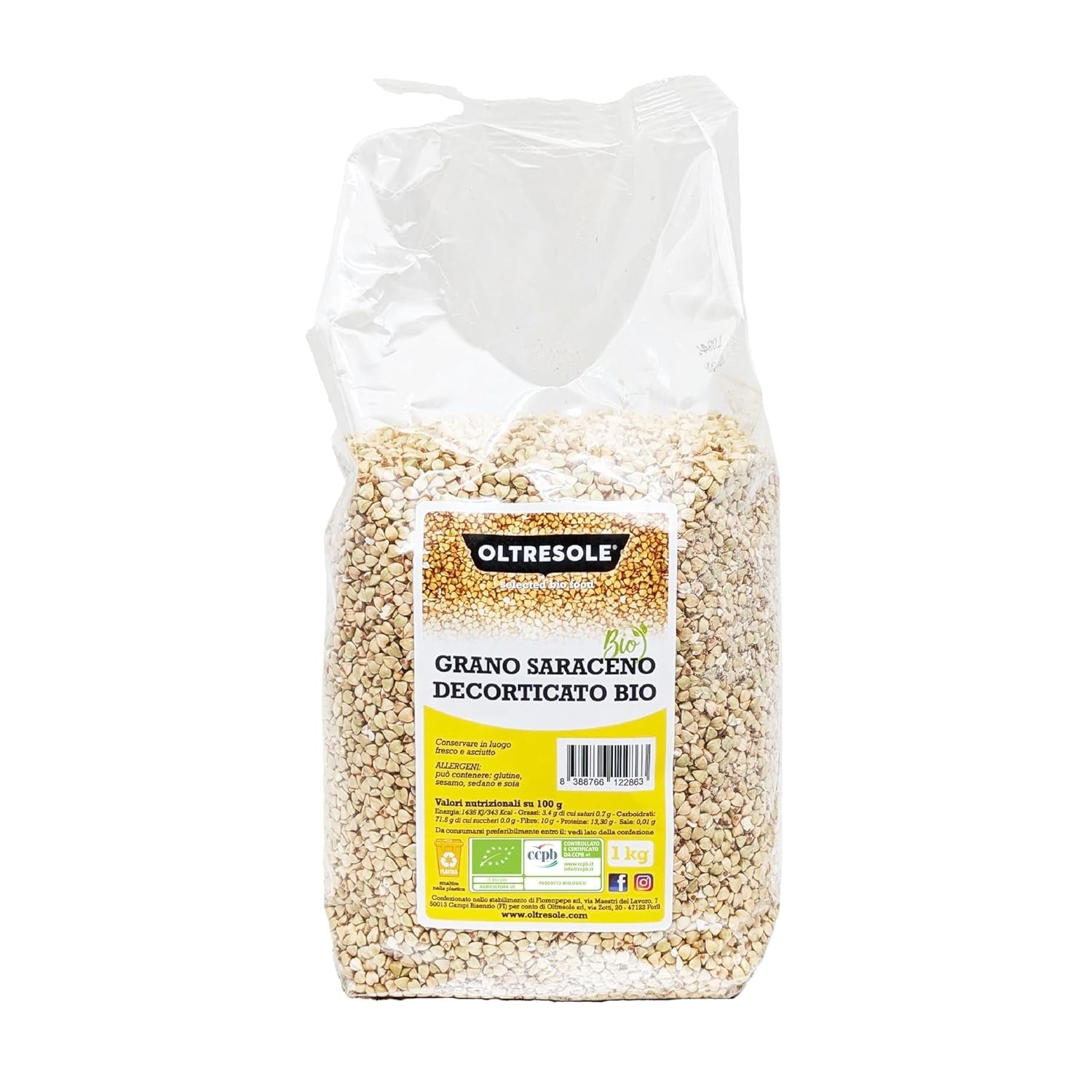 - Biologische Buchweizen geschält 5 Kg - Getreide, nicht wärmebehandelt, aus biologischem Anbau, Convenience Package