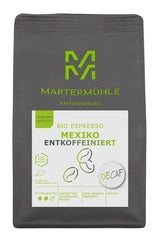 Martermühle Mexiko Bio Espressobohnen entkoffeiniert 1kg mittelkräftig I Arabica I Smaak: Nougat, Zartbitterschokolade I Ganze Bio Espresso-Bohnen schonend geröstet, säurearm