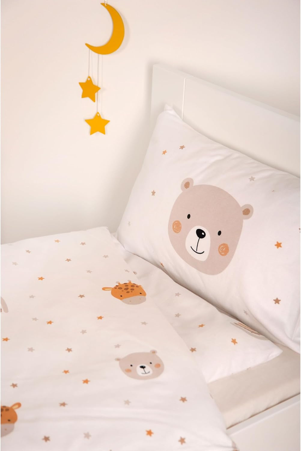 Herding Babybest Little Friends Winterbettwäsche, Kopfkissenbezug 40 X 60 Cm Mit Hoteleinschlag, Bettbezug 100 X 135 Cm, Mit Zwißwerfer, 100% Baumwolle/Flanel, Weiß, Twin Naty Shop