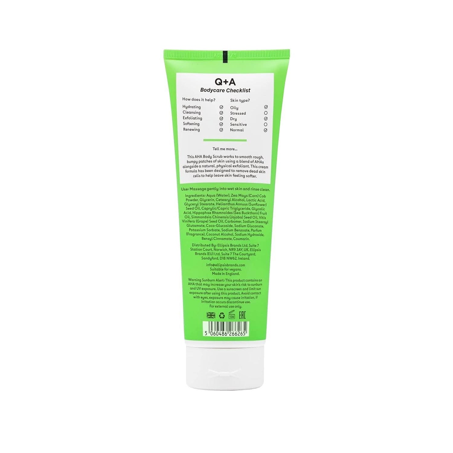 AHA peeling bodyscrub, 250 ml Cosmetica en schoonheid Naty Shop