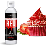 Gelvoedselkleur - Hooggeconcentreerde gelvoedselkleur voor taarten, bakken, paaseieren, drankjes - Suikervrije voedselkleur voor fondant, glazuur, slijm, taartdecoratie (rood fluweel, 150 g)