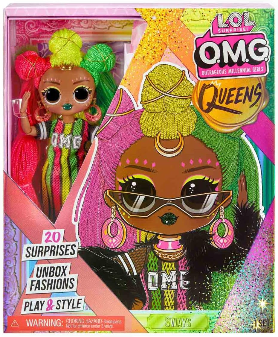 LOL Verrassing! OMG Queens-modepop - SWAYS - 20 verrassingen inclusief outfit, accessoires, poppenstandaard en meer - Verzamelobject - voor jongens en meisjes vanaf 4 jaar