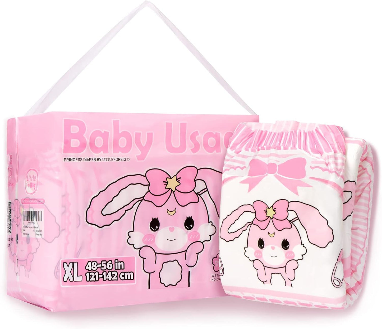 Luiers met print voor volwassenen 5500-5800 ml, 10 stuks - Baby Usagi (XL)