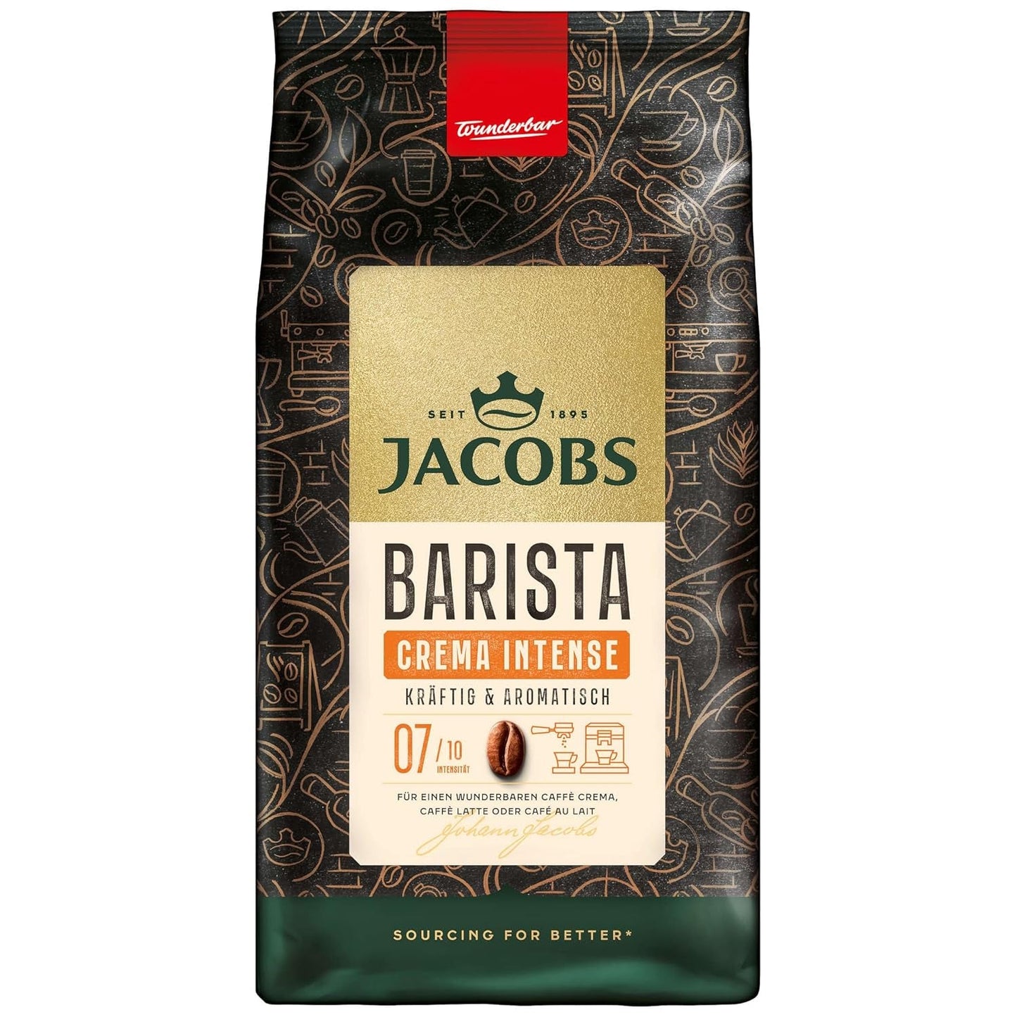 Hele bonen koffie JACOBS Barista Editions Crema Intense (4 x 1 kg)