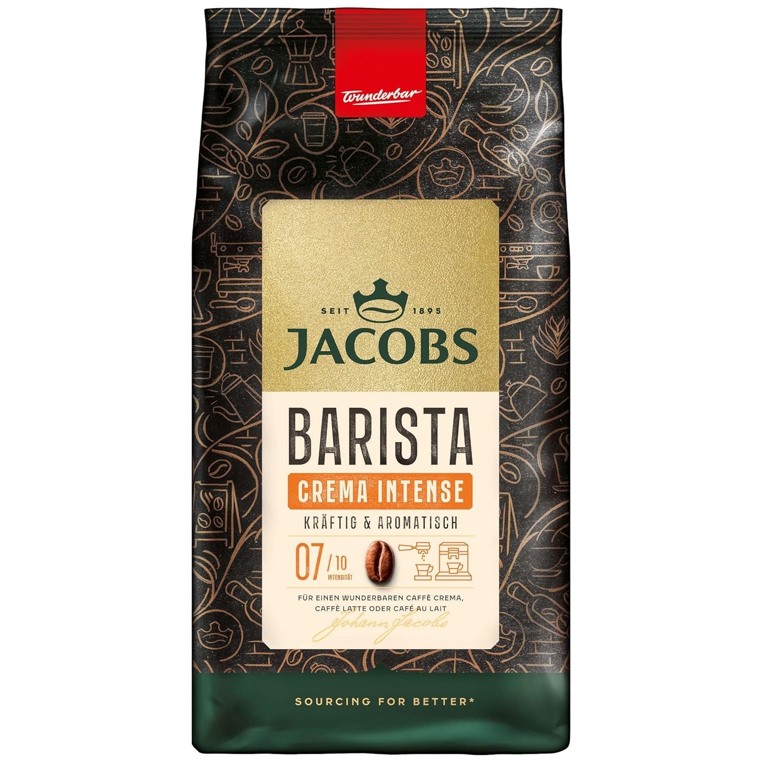 Hele bonen koffie JACOBS Barista Editions Crema Intense (4 x 1 kg)