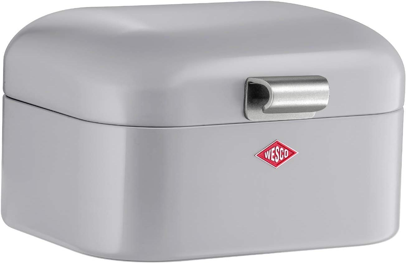 Wesco 235 001 Mini Grandy broodmand 17 x 18 x 12 cm (L/B/H) roze, roestvrij staal Voedselbewaardozen Naty Shop Cool grijs