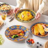 Dinerbordenset voor 6 personen, vancasso KRVI bordenset voor 6 personen, bordenset Ø 27 cm, vaatwasser- en magnetronbestendig, pastaborden, ontbijtborden, taartborden