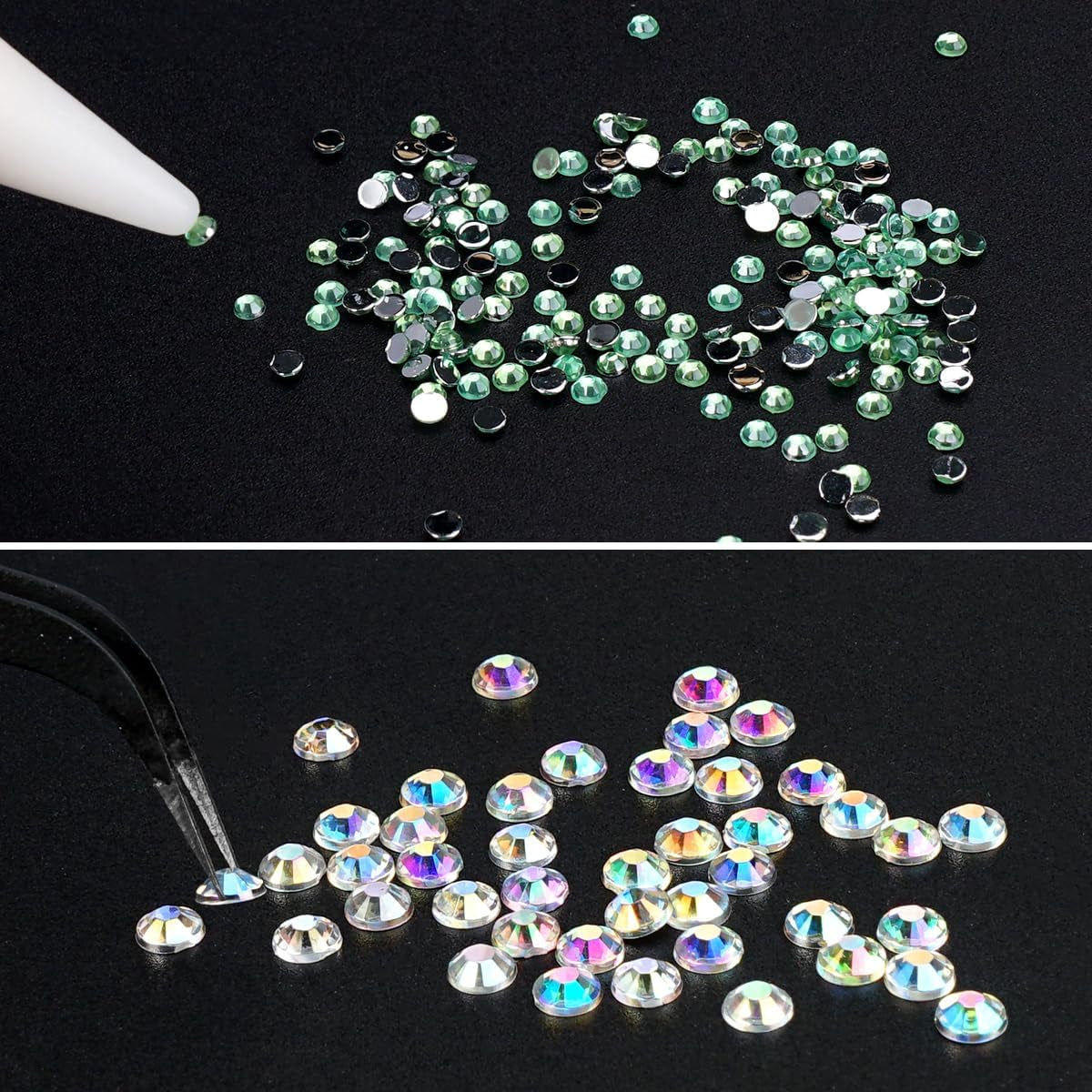 4600 Stück Strasssteine ​​​​Für Nägel, Nagel Glitzersteine ​​​​3 Verschiedene Stil Flache Nail Gems Nägel Steine ​​​​Klein Nagel Steinchen Mit Pinzette en Strass Picker Dotting Pen Für Nägel/Kleidung/Handwerk