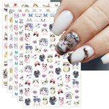 JMEOWIO Nagelsticker Tierische 8 Blatt Nail Art Sticker Selbstklebend Nagelaufkleber Katze Niedlich Decoratie Nageldesign Zubehör