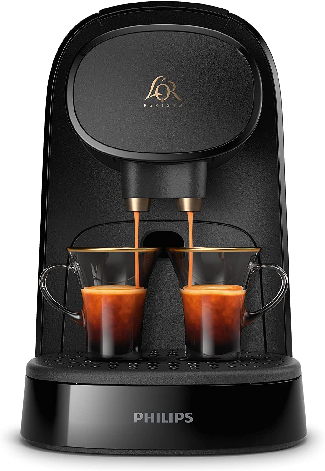 PHILIPS LM8012/60 Capsule-espressomachine - Twee doses, dubbel genot, 1 of 2 kopjes, Ristretto, espresso, Lungo of Grand Café Long, dubbele capsule, echte espressokwaliteit, pianozwart