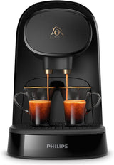PHILIPS LM8012/60 Capsule-espressomachine - Twee doses, dubbel genot, 1 of 2 kopjes, Ristretto, espresso, Lungo of Grand Café Long, dubbele capsule, echte espressokwaliteit, pianozwart