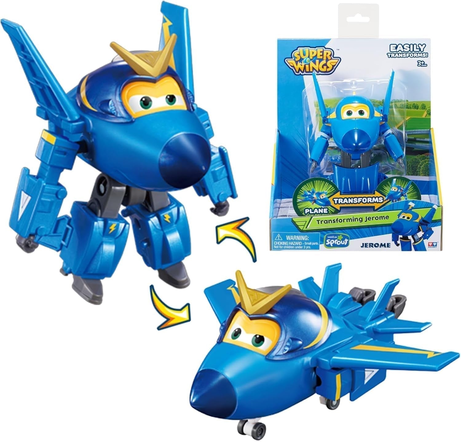 Super Wings 5" Transforming Characters 2-pack Transforming Supercharged Jett + Tino Transformer speelgoed voor jongens en meisjes vanaf 3 jaar Rode actiefiguren Naty Shop Jerome