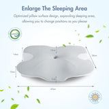 Elegear Memory Foam Kussen met verkoelende kussensloop Nekpijnkussen Zijslaperkussen Ergonomisch kussen Orthopedisch kussen voor zijslaper Rugbuik 63X 10/14 X36Cm Cervicale orthopedische kussens Naty Shop