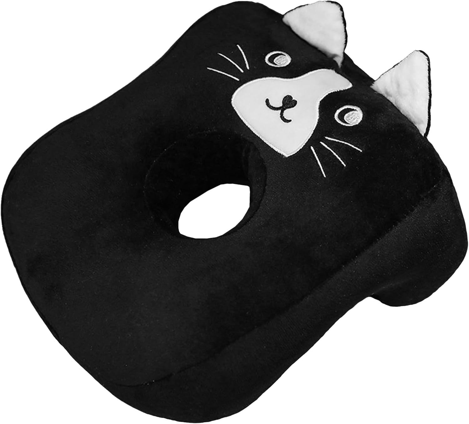 Kantoorslaapkussen Geheugenkatoen Schattig oorgatkussen Zacht slaapkussen Zijslaper Oorkussen voor dames Meisjes Kinderen (Kittengrijs) Cervicale orthopedische kussens Naty Shop Black Cat
