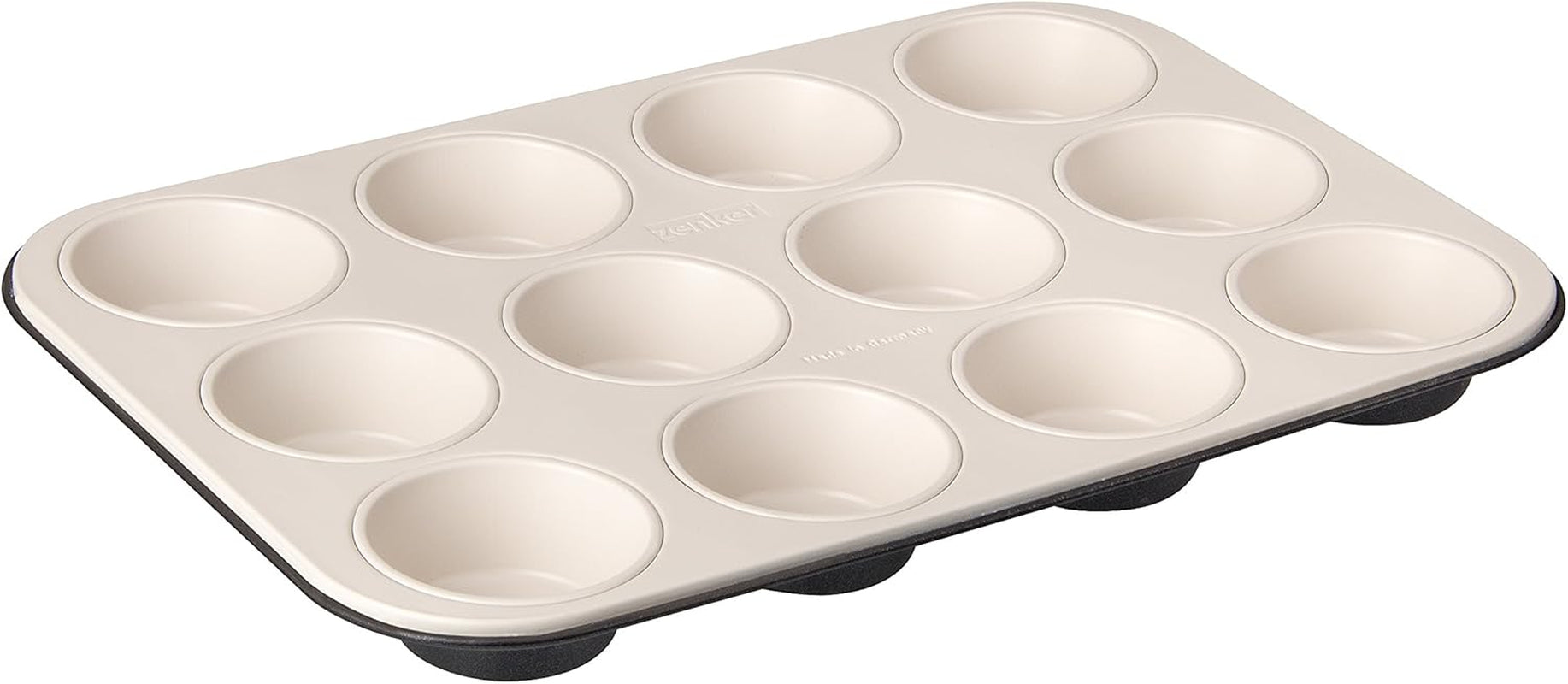 Zenker 12 muffins, diameter Ø 7 cm CREME NOIR, Bakplaat voor muffins met antiaanbaklaag versterkt met keramiek Vormen en bakplaten Naty Shop