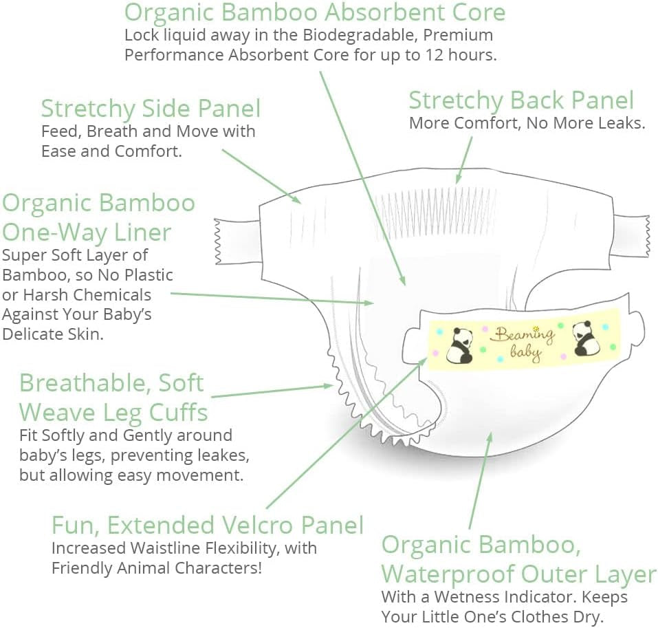 Biologische Bamboe Luiers Maat 6 Geschikt voor 16+kg 20 Pack Luiers