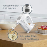 Bosch Hausgeräte Handrührer Clevermixx MFQ24200, 2 Rührbesen, 2 Spülmaschinengeeignet, 4 Stufen, Leicht, Leise, 400 W Weiß/Edelstahl Keuken Naty Shop