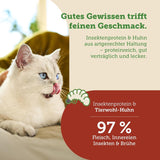 MERA Cats Nature Insect Premium Katzenfutter Nass 12x85g | ohne Zucker en Getreide| Nachhaltig en met veel Insektenproteïne | Volwassen Katzennassfutter