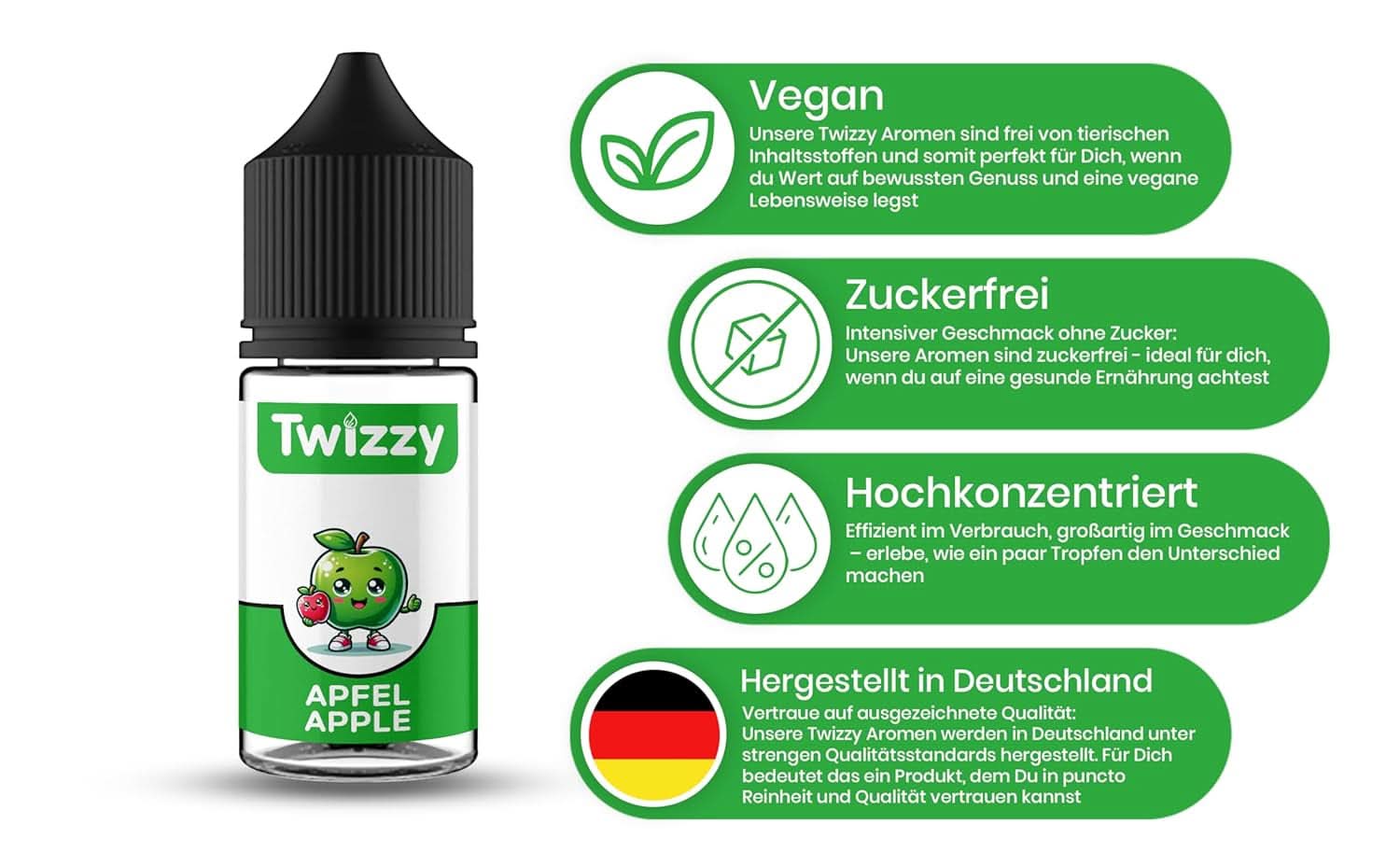 Twizzy, geconcentreerd appelaroma, 30 ml Aromas Naty Shop