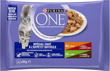 Purina One - Spezialfutter in Saus Rind/Huhn/Ente en Turkeyhn für Katzen mit Appetit, 340 g