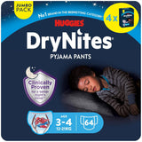 DryNites absorberende nachtelijke bedplassenluiers voor jongens 4-7 jaar (17-30 kg), jumbo maandpakket, 64 stuks