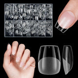 Korte kunstnagels 500 stuks zachte gel volledige dekking nageltips voor gelnagels 12 maten Voorgepolijste nageltips voor gelnagels Korte kunstnagels Doodskistnagelverlengingen met doos