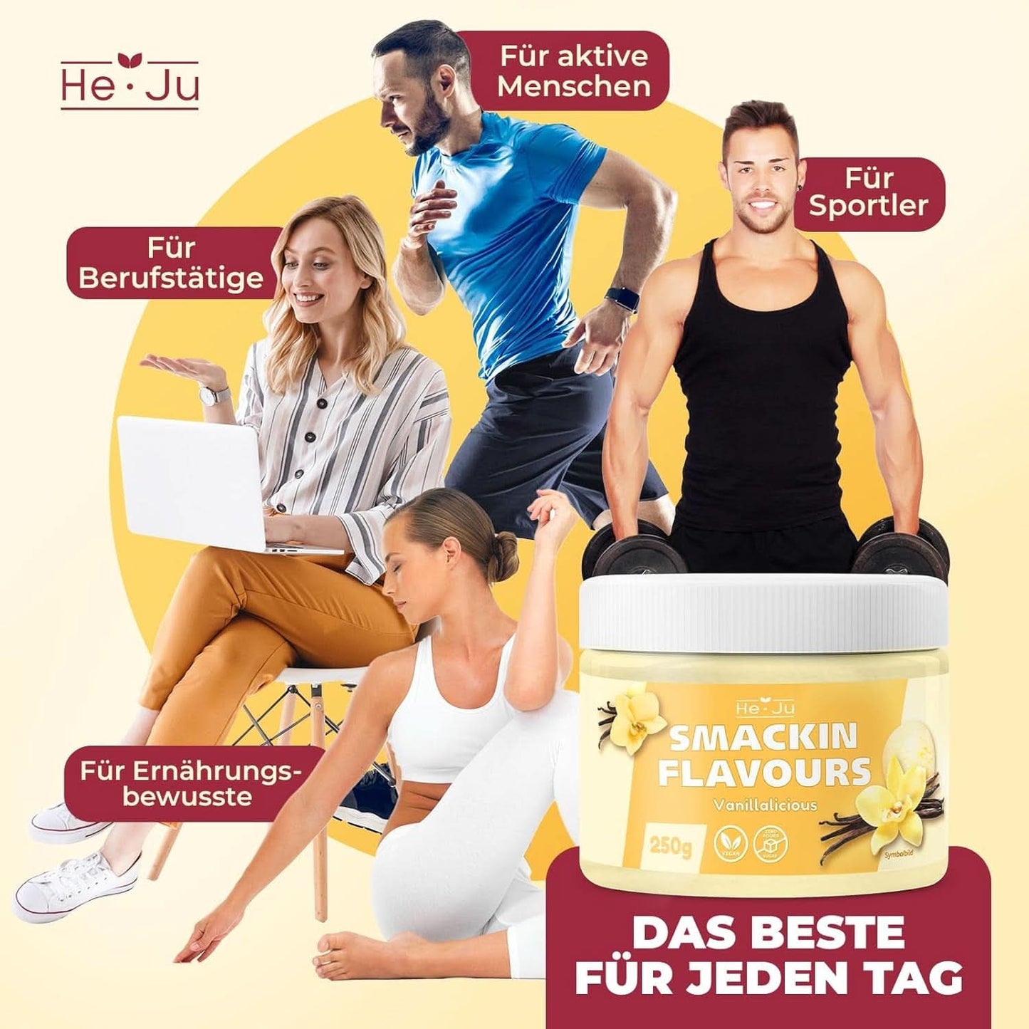 He-Ju, Poeder met vanillesmaak, 250 gram Aromas Naty Shop