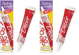 Günthart Backdecor 25 g Suiker met letters GOUD Voor alle desserts in gouden kleur Van suiker voor mooie letters en designs, 1 pakje (25 g)