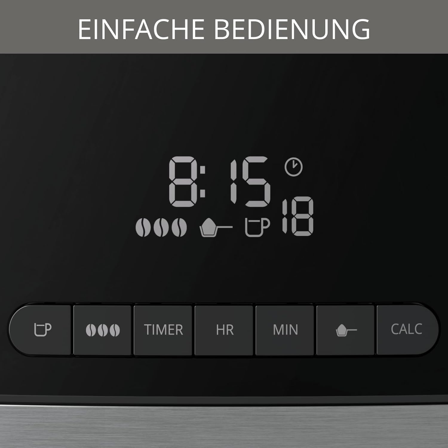 Krups Espressomachine KM8328 Malen met Grinder | 24-uurstimer | Graancontainer 180 g | Capaciteit 1,25 l voor maximaal 15 koppen koffie | Automatische uitschakelfunctie | 3 maalstanden | Zwart
