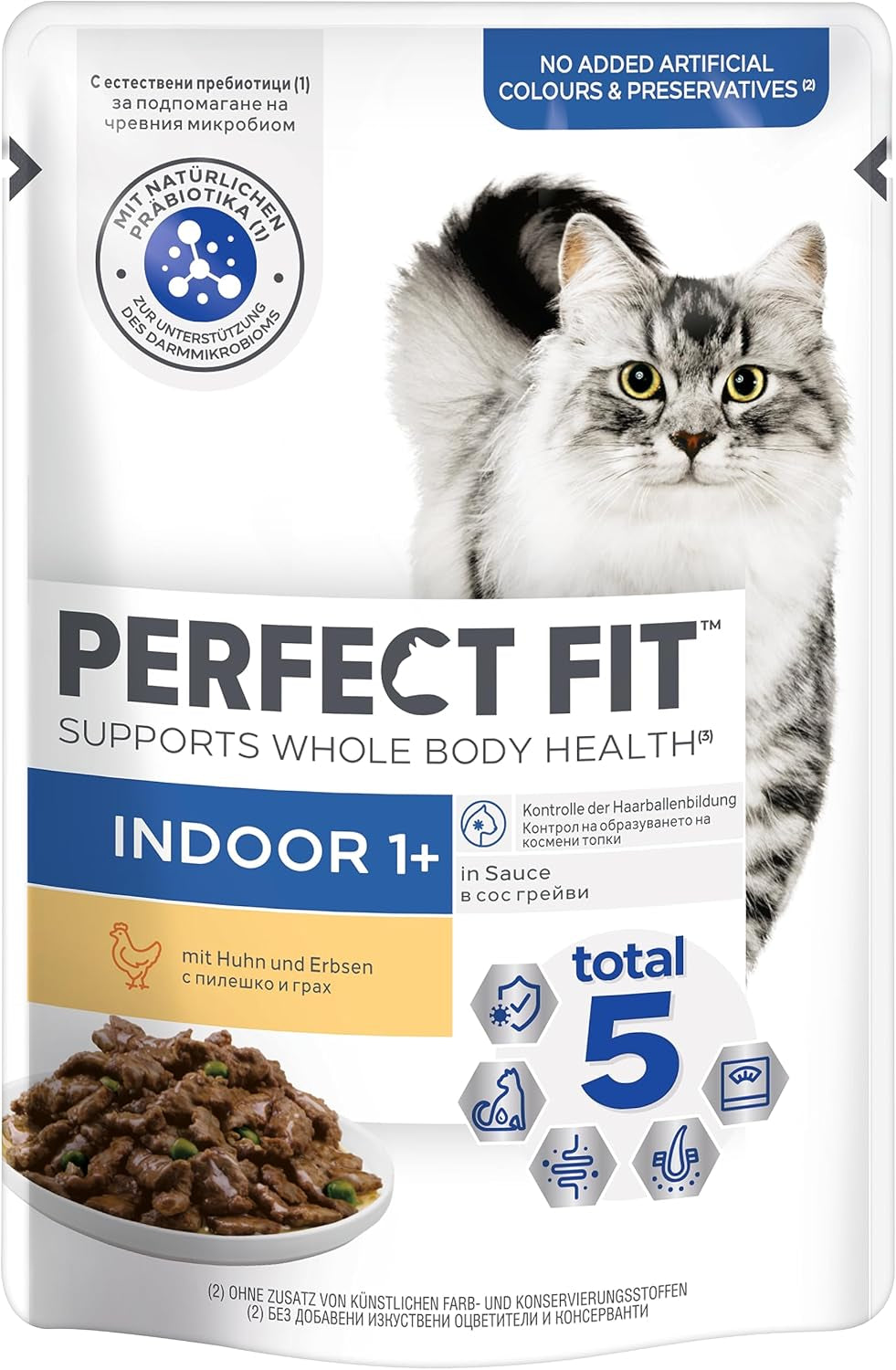 PERFECT FIT™ Zakjes voor katten, binnen, met kip, 12 x 85 g