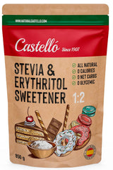 Stevia + Erythritol 1:2 Süßstoff | 1G = 2G Zucker | 100% Natürlicher Zuckerersatz - 0 Kalorien - 0 Glykämischer Index - Keto en Paleo - 0 Netto-Kohlenhydraat - Kein GVO - Castello sinds 1907 - 850 G Zoetstoffen Naty Shop Standaardtitel
