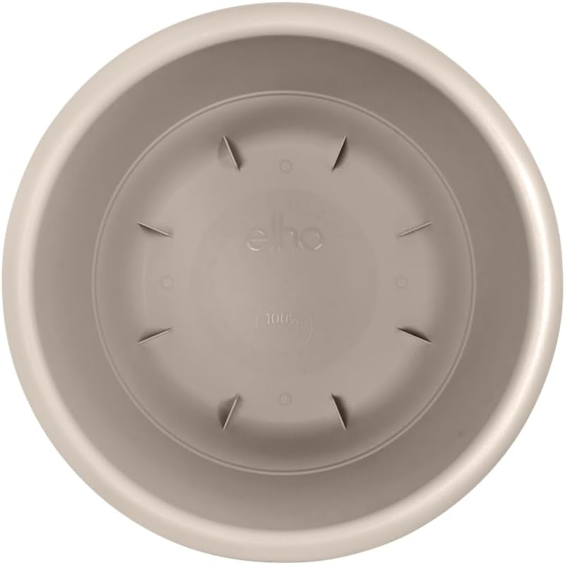 elho Amiga Round 30 - Bloempot voor binnen en buiten - 100% gerecycled plastic - Ø 29,5 x H 20,2 cm - Beige/Paddestoelbeige