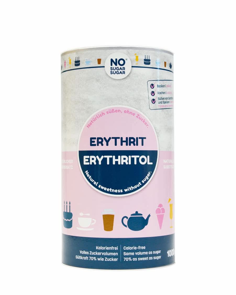 Geen suiker, natuurlijke Erythritol zonder calorieën, bruikbaar als suikervervanger, 4,5 Kg Zoetstoffen Naty Shop 1 Kg