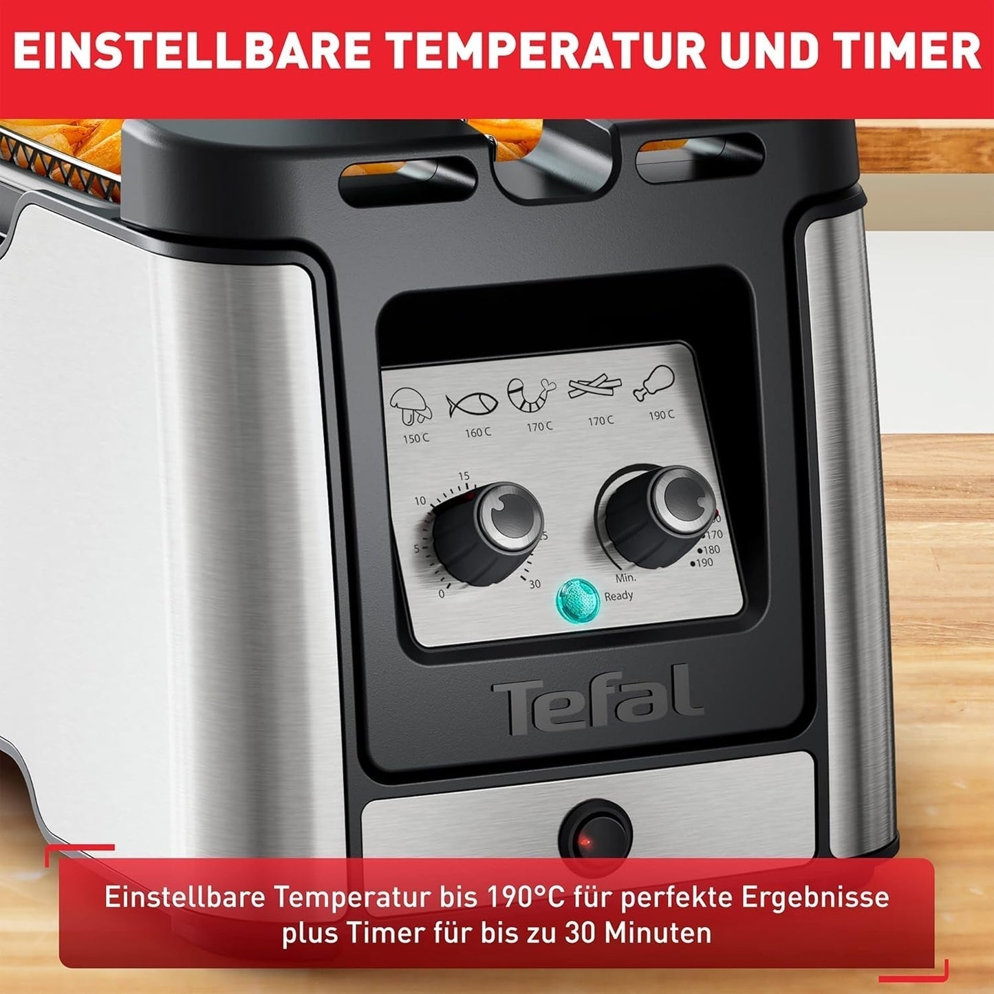 Tefal FR600D Clear Duo Frituurpan, frituren met minder rook en geurtjes, inhoud 1,2 kg, thermostaat, timer, groot kijkvenster zonder condens Huishoudelijke apparaten Naty Shop