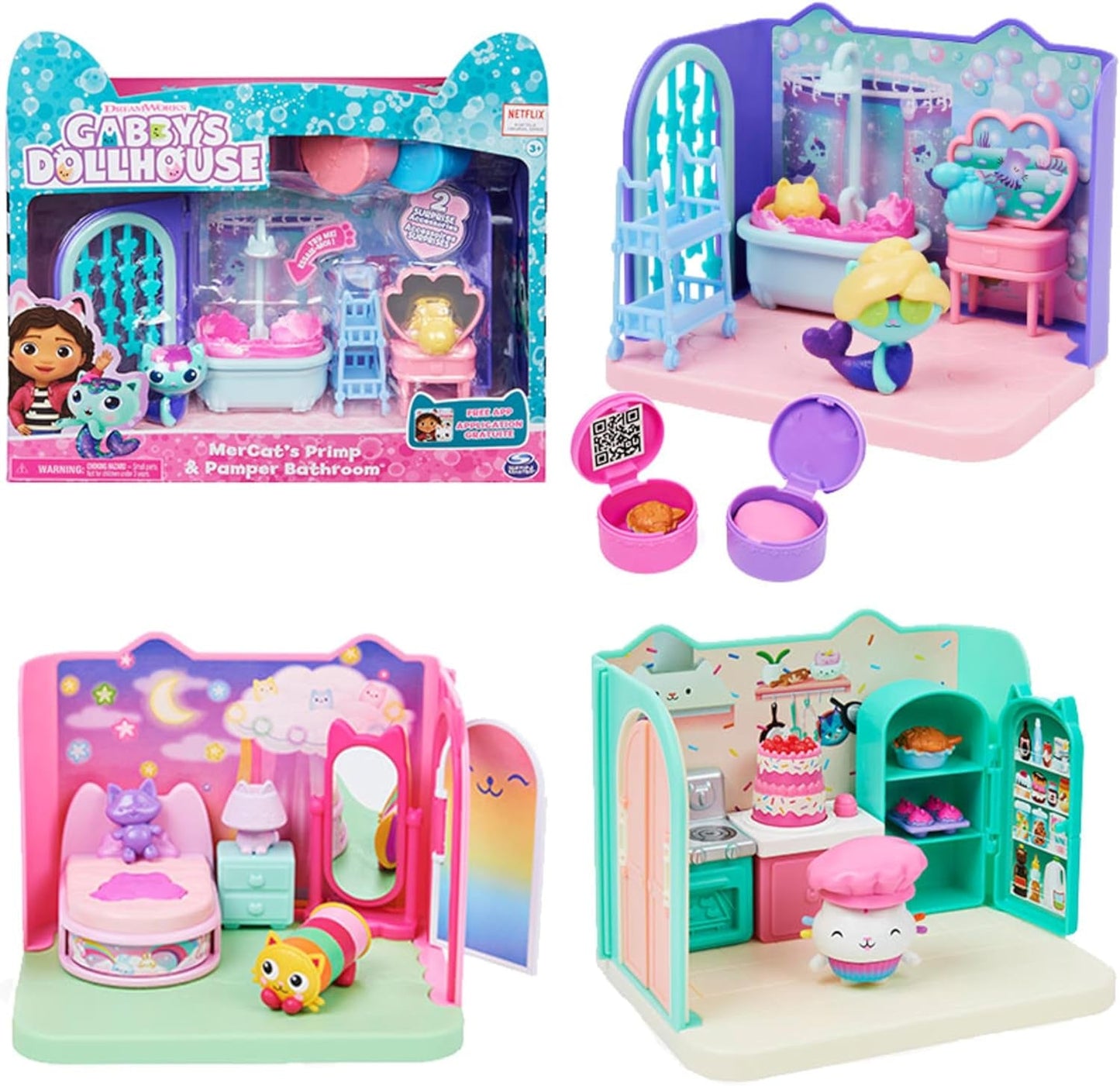Gabby's poppenhuis deluxe kamer, kattenkamer, meubels en 2 verrassingsdozen met thema-accessoires, geschikt voor kinderen vanaf 3 jaar
