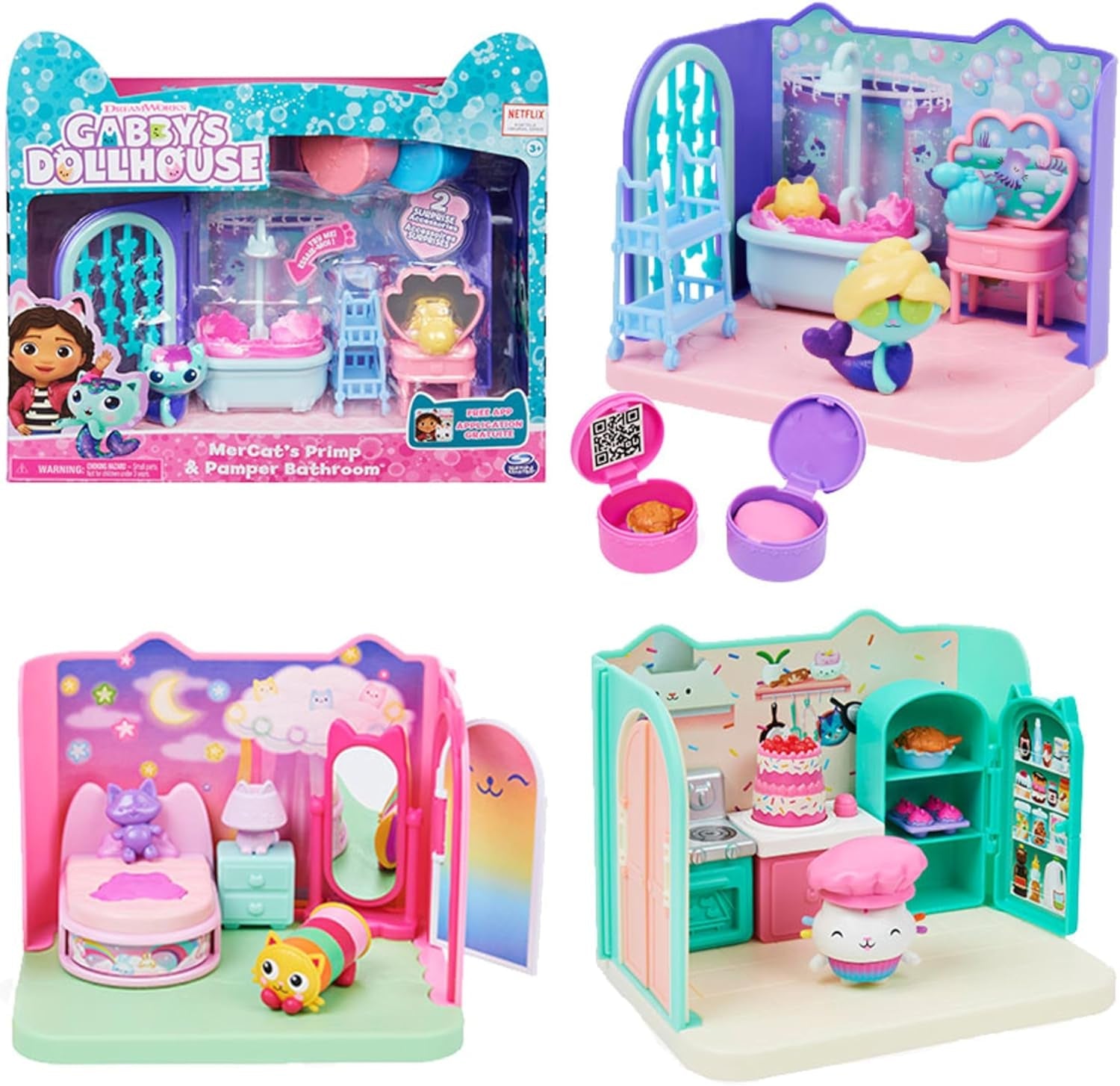 Gabby's poppenhuis deluxe kamer, kattenkamer, meubels en 2 verrassingsdozen met thema-accessoires, geschikt voor kinderen vanaf 3 jaar