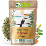 ORIGEENS BIO YERBA MATE met sinaasappelen 200 G - Fruitige thee I Biologische ongebrande Yerba Mate thee, zonder stengels en stof I Energieke en ontgiftende drank