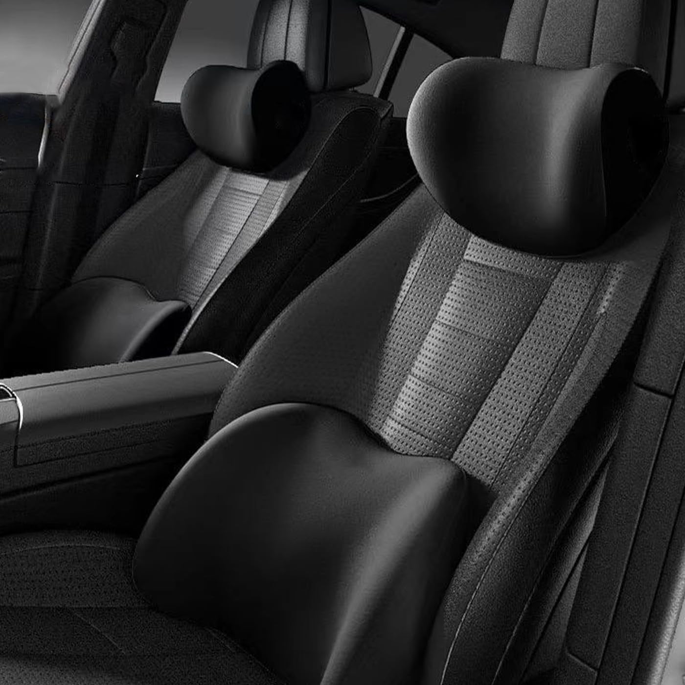 Auto-nekkussen Zacht auto-hoofdsteunkussen Auto-nekkussen Auto-hoofdsteunkussen Nekkussen Accessoirekussen Geheugenkatoen Autoaccessoire Hoofdsteunkussen Hoofdsteunkussen (zwart) Cervicale orthopedische kussens Naty Shop