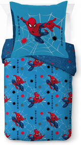 Beddengoed voor kinderen, Disney figuren, 100% katoen Beddengoed - kinderen Naty Shop Blauw - Spiderman 135X200/80X80 (2-delig)