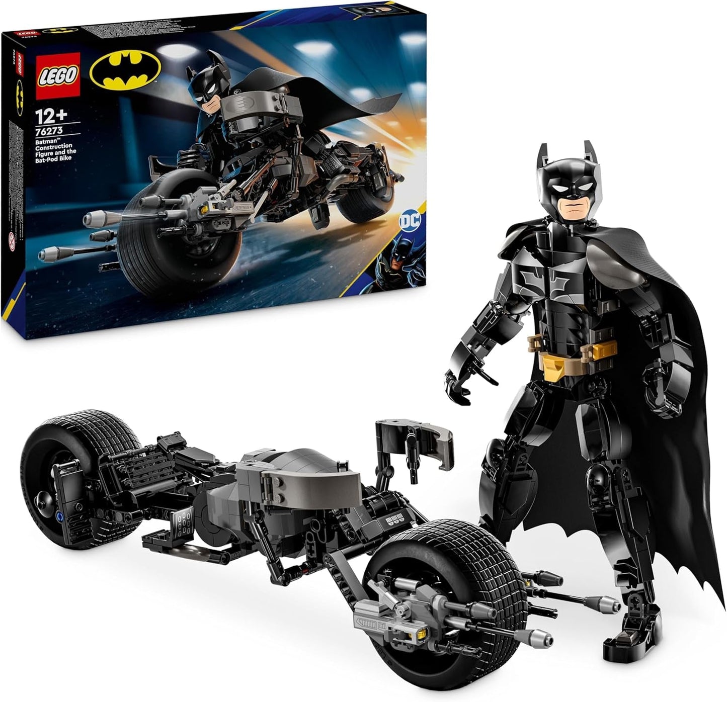 LEGO DC Batman: Batman bouwstenen met Batpod, superheldenfilmspeelgoed, avonturenspeelset voor kinderen, cadeau voor jongens en meisjes 76273 Bouwsets