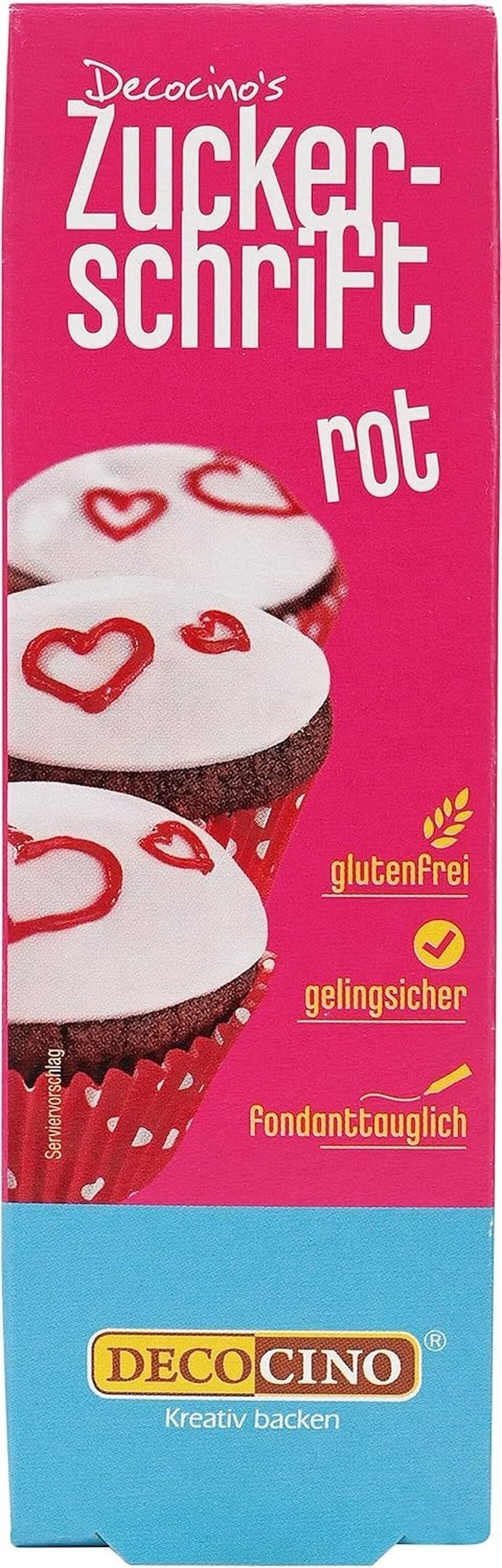 Decocino Red Sugar Lettering - Voedselkleuring Lettering - Praktische tube voor het etiketteren van fondant en glazuur - Bakdecoraties voor taarten, cakes en cupcakes! (Pack van 2)