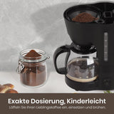 Filterkoffiezetapparaat van 1,25 liter voor 10 kopjes filterkoffie, vaatwasmachinebestendige glazen karaf, thermoskan, antidruppelsysteem, automatische uitschakeling, 600 W, waterloze kookbeveiliging voor thuis en op kantoor
